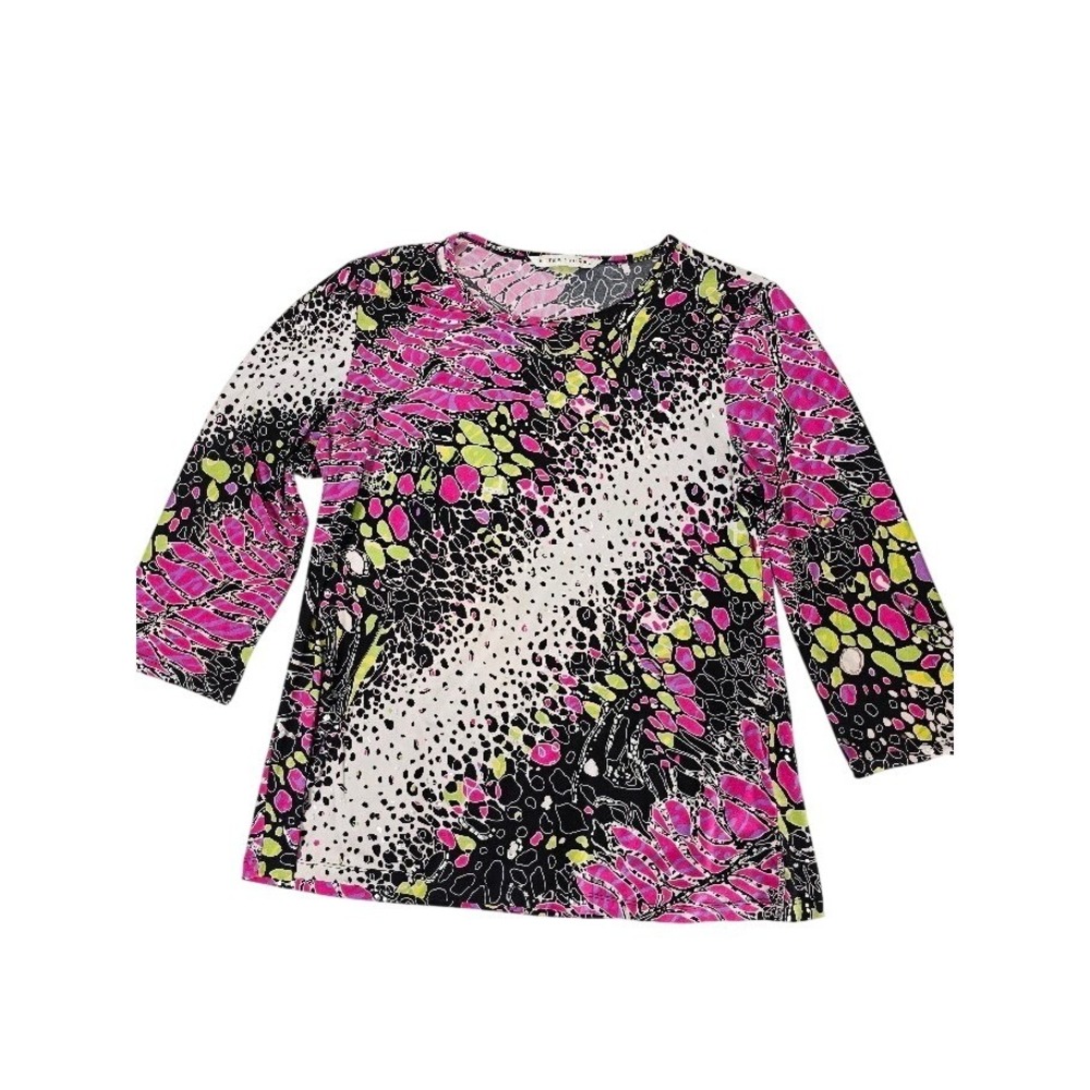 Peter Nygard Women's Long Sleeve‎ Abstract Print Blouse Artsy Vibrant Medium